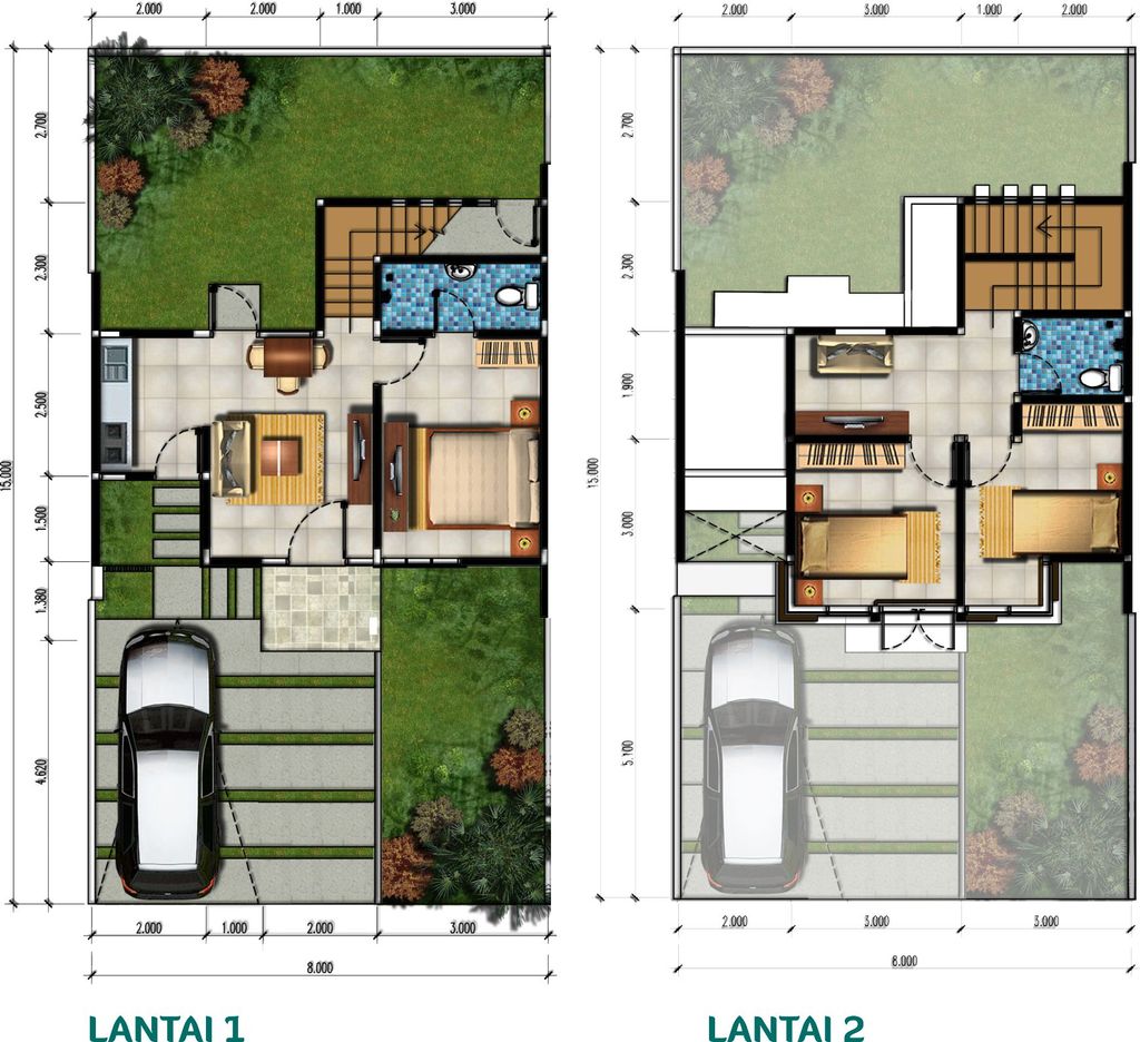 foto denah rumah tipe 75 perumahan Tamansari Puri Bali II