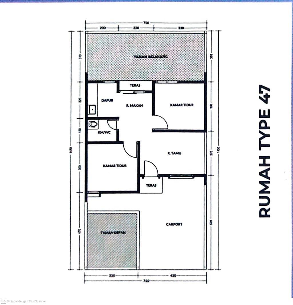 foto denah rumah tipe 47 perumahan GRAND CITY LINE RESIDENCE
