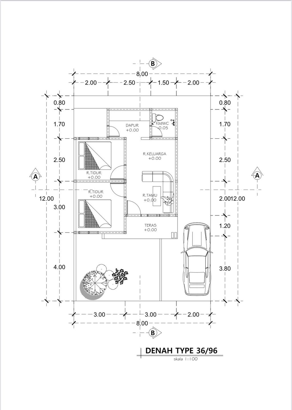 foto denah rumah tipe RSH 36 ( SUBSIDI) perumahan SYAKINAH RESIDENCE