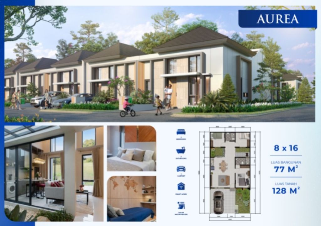 foto tampak rumah tipe AUREA SUDUT - SUDUT perumahan CITRA ECOPOLIS RAYA - CLUSTER AURORA
