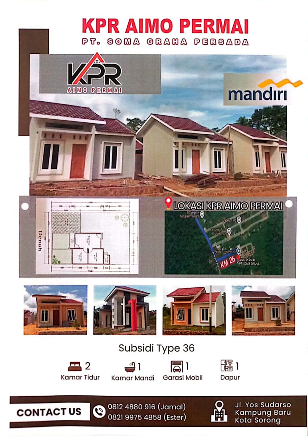 foto denah rumah tipe 150/36 perumahan Aimo Permai