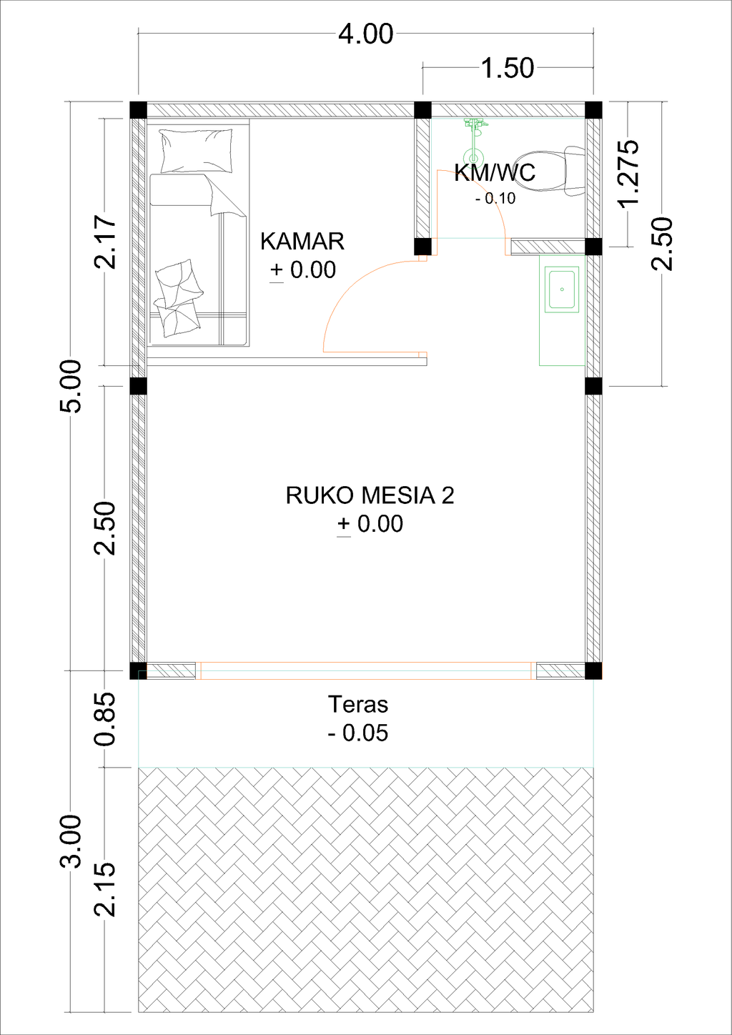 foto denah rumah tipe RM-2 perumahan Kepuren Residence (Kepuren)