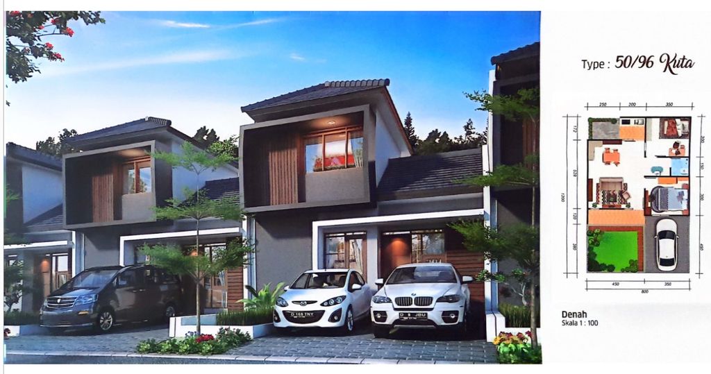 foto tampak rumah tipe KUTA 50/96 perumahan MEKARSARI REGENCY