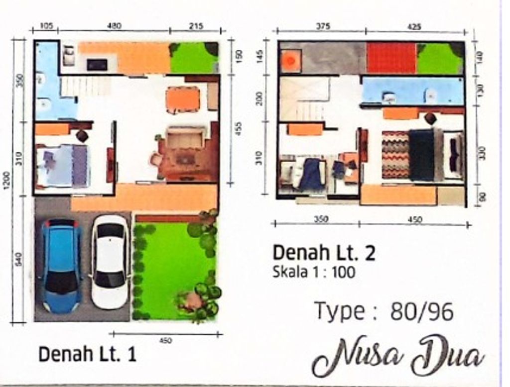 foto denah rumah tipe NUSA DUA 80/96 perumahan MEKARSARI REGENCY