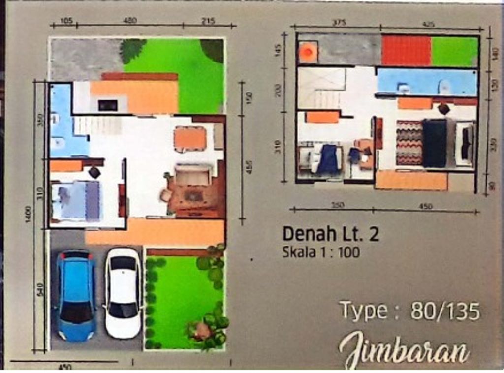foto denah rumah tipe JIMBARAN 80/135 perumahan MEKARSARI REGENCY