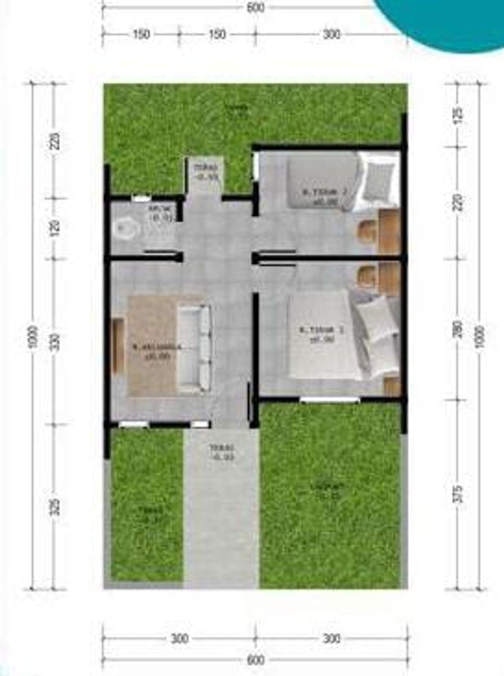 foto denah rumah tipe 30/60 perumahan ABADI LAND