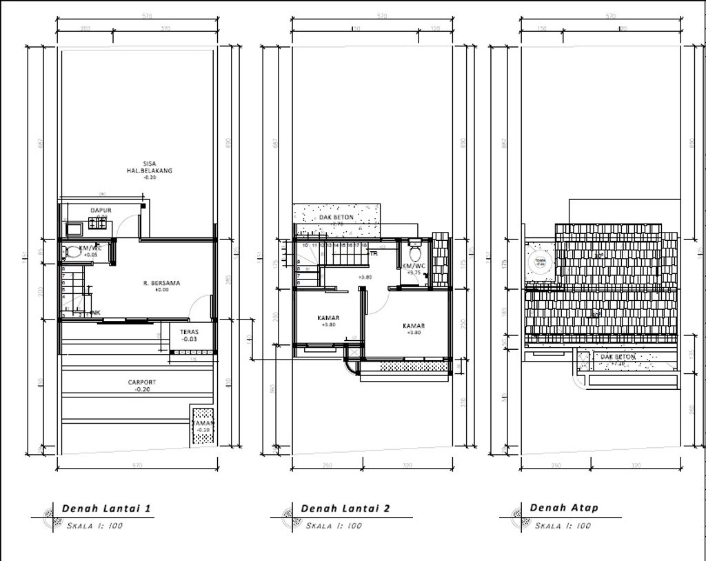 foto denah rumah tipe 38 Compact High Ceiling (2KT)  (433) perumahan Griya Pataruman Asri 3