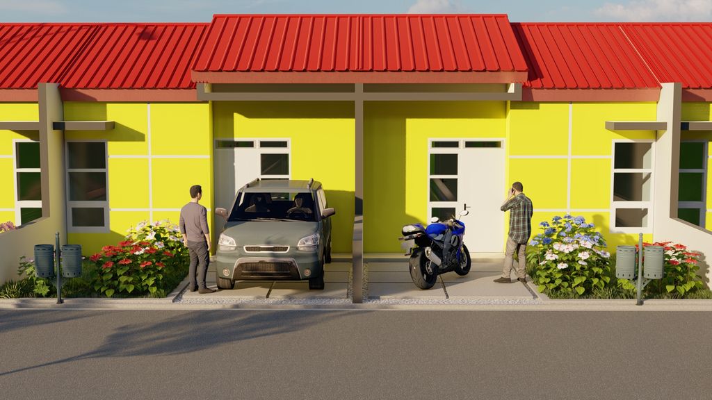 foto tampak rumah tipe 36/72 168 perumahan DREAM HOUSE RESIDENCE