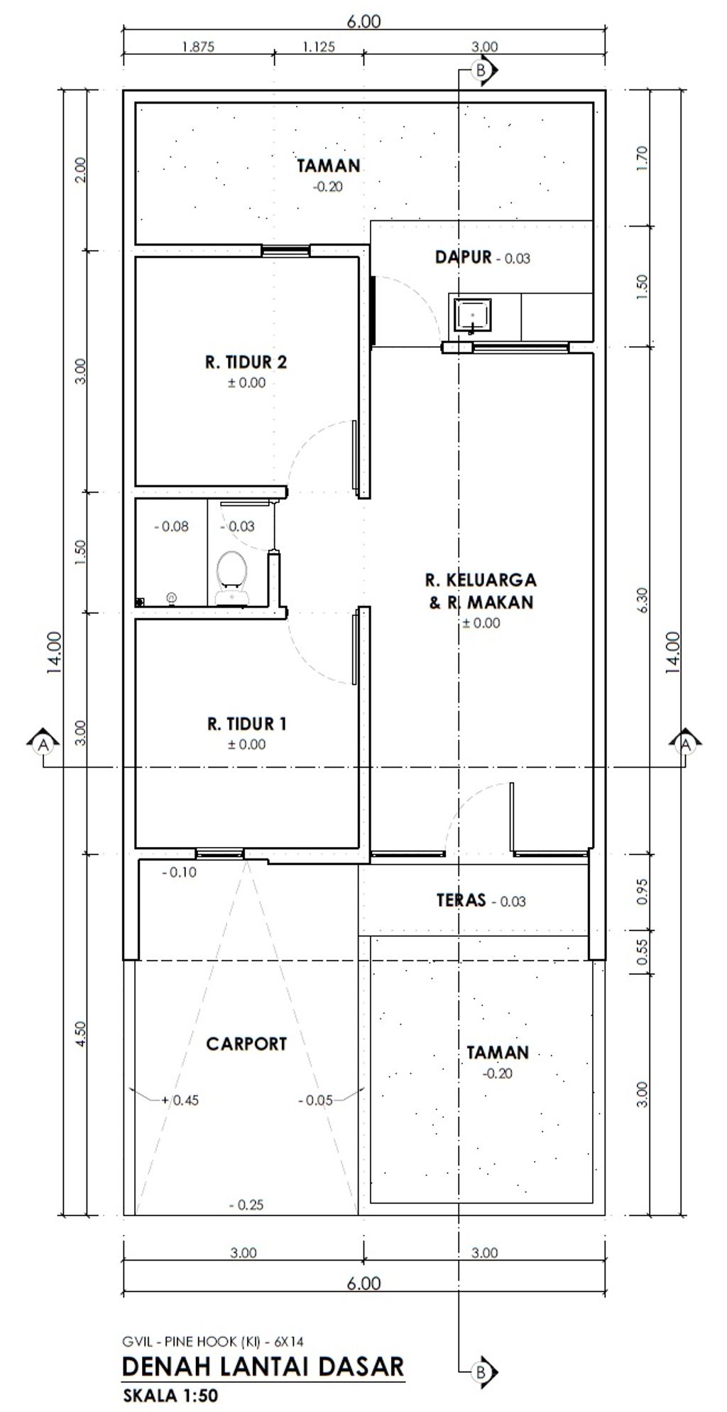 foto denah rumah tipe PINE perumahan GARDENVILLE RESIDENCE