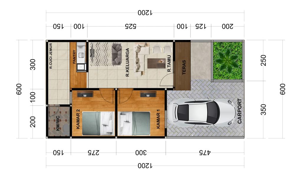 foto denah rumah tipe Cluster Azura perumahan GRAHA ASRI RESIDENCE 3 (TAHAP 4 - KOMERSIL)