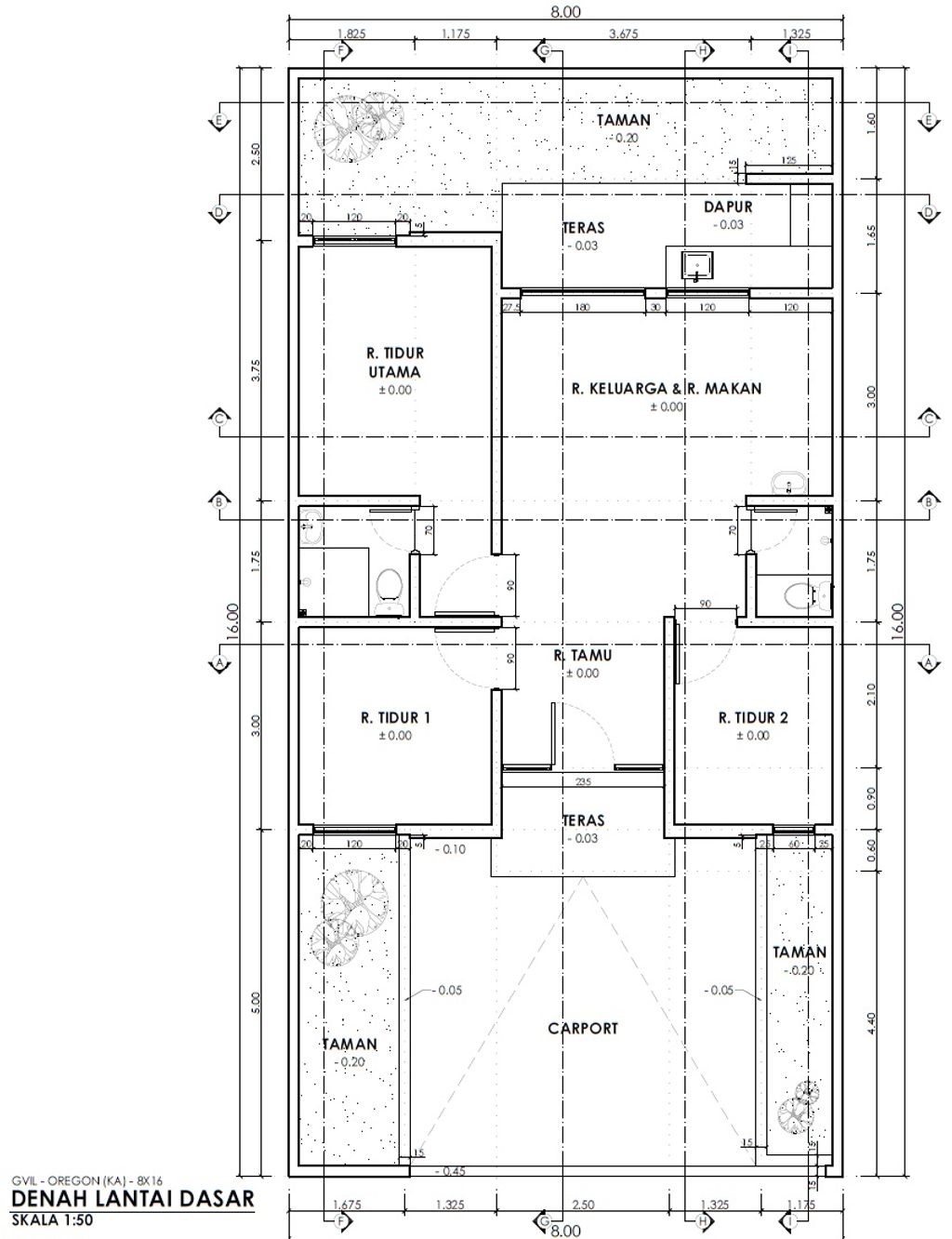 foto denah rumah tipe OREGON perumahan GARDENVILLE RESIDENCE
