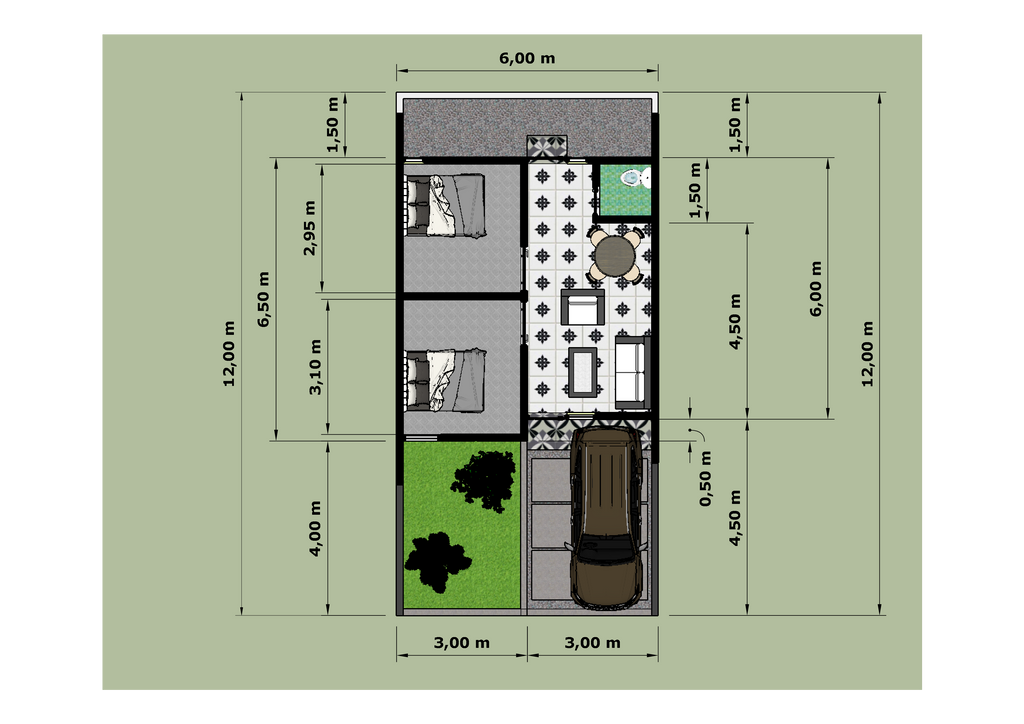 foto denah rumah tipe 36/72 156 perumahan DREAM HOUSE RESIDENCE