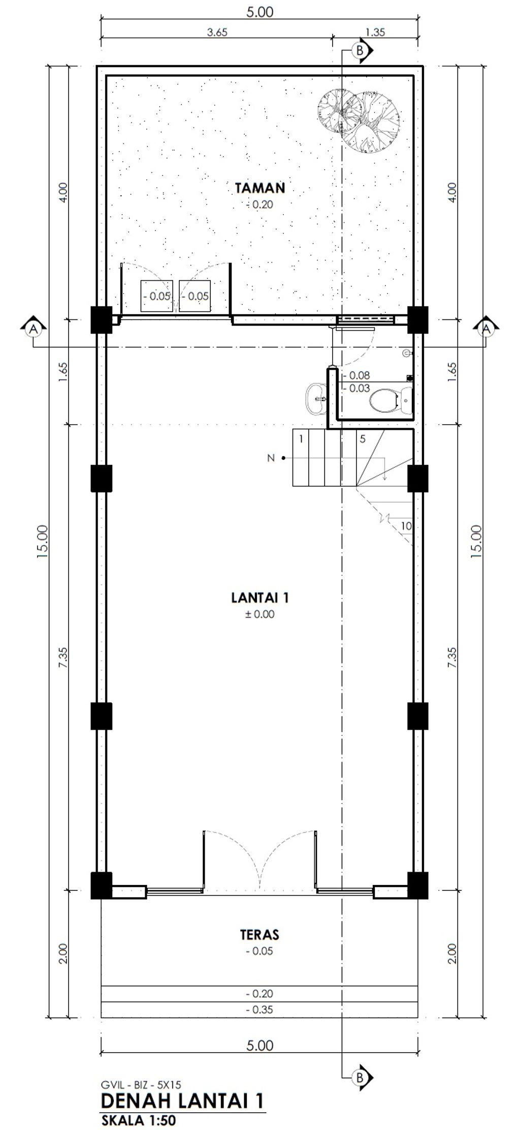 foto denah rumah tipe GARDENBIZ perumahan GARDENVILLE RESIDENCE