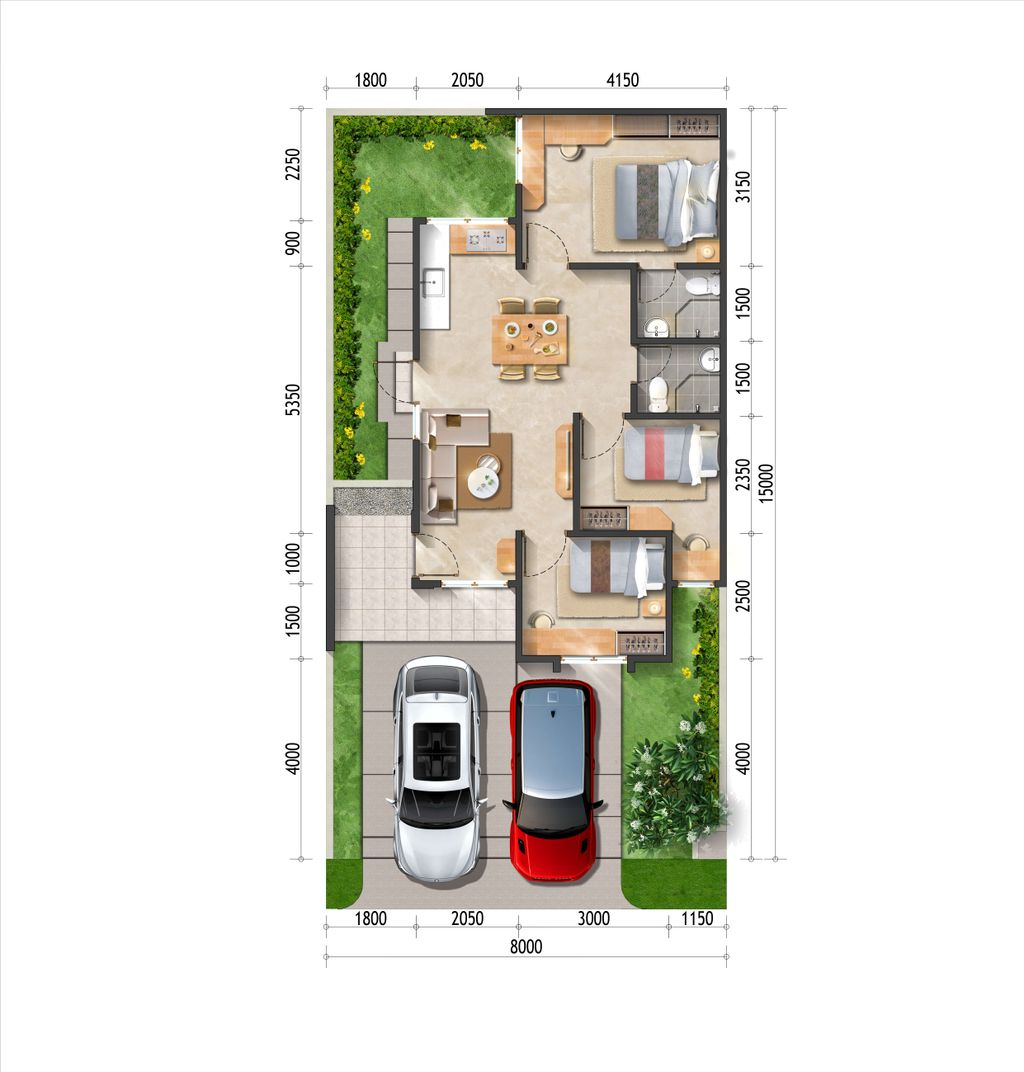 foto denah rumah tipe Agathis perumahan CitraRaya City Cluster Park Avenue