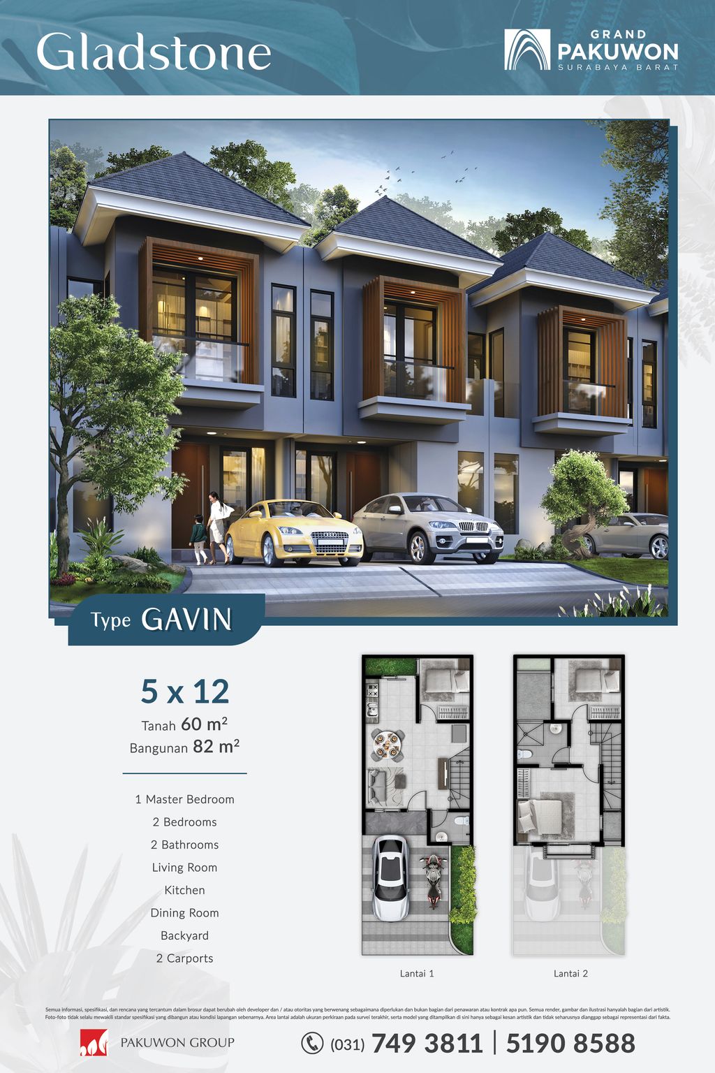foto denah rumah tipe GAVIN perumahan BRISBANE - GLADSTONE
