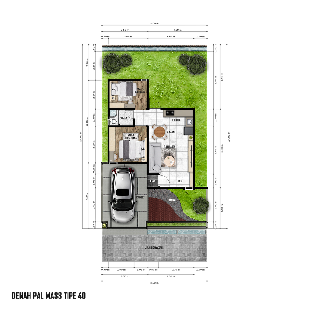 foto denah rumah tipe Eksklusif perumahan PAL MASS RESIDENCE