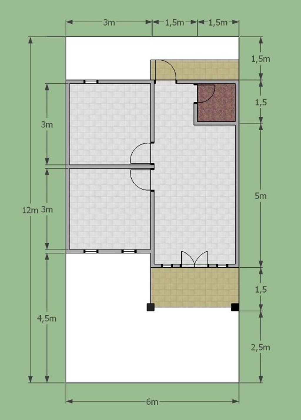 foto denah rumah tipe 36/72 perumahan KOMPLEKS PERUMAHAN H. AHMAD LIMBANG PASAR TAROANG