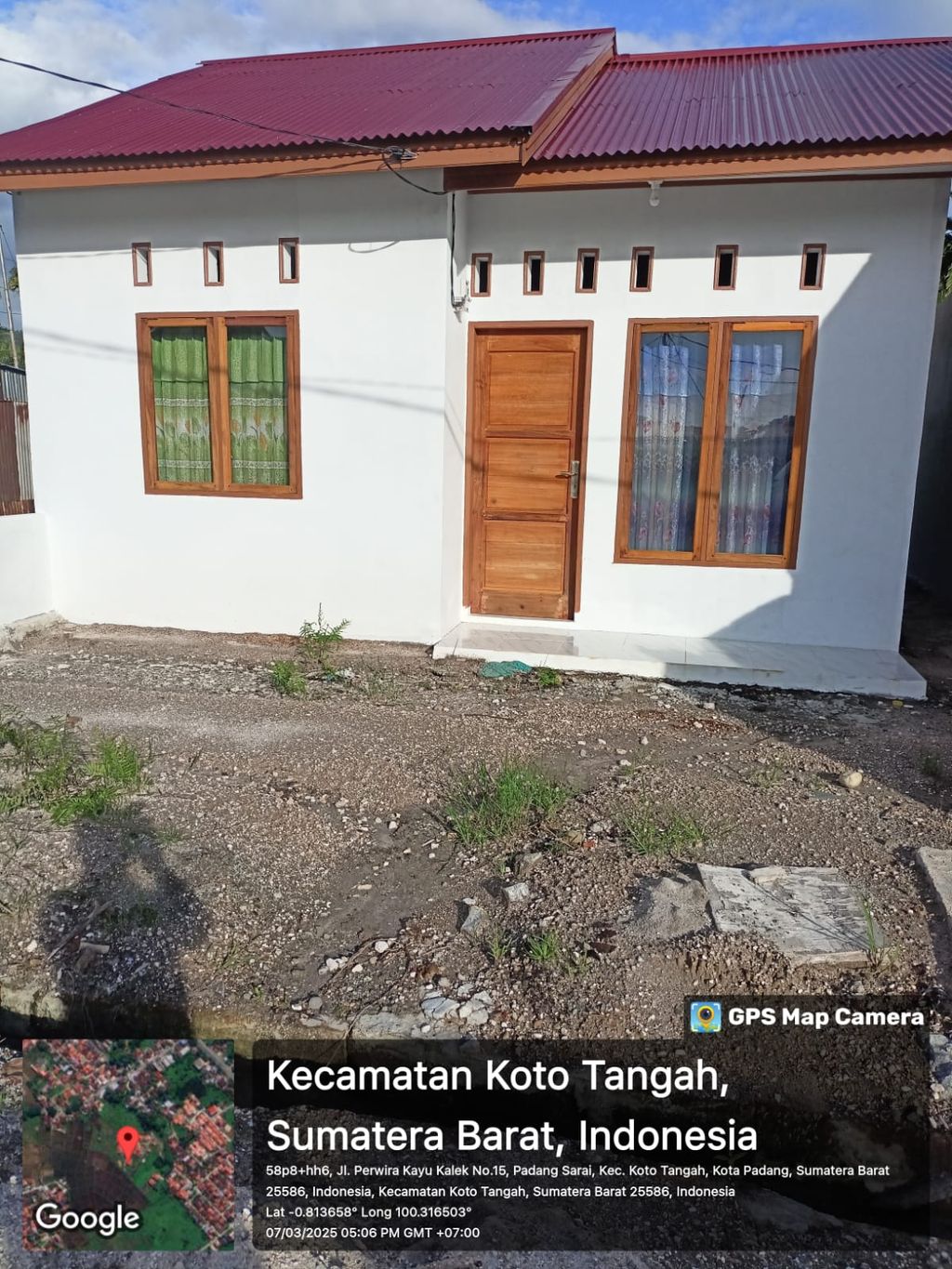 foto tampak rumah tipe Subsidi perumahan Harfiah Kayu Kalek Permai Koto Tangah