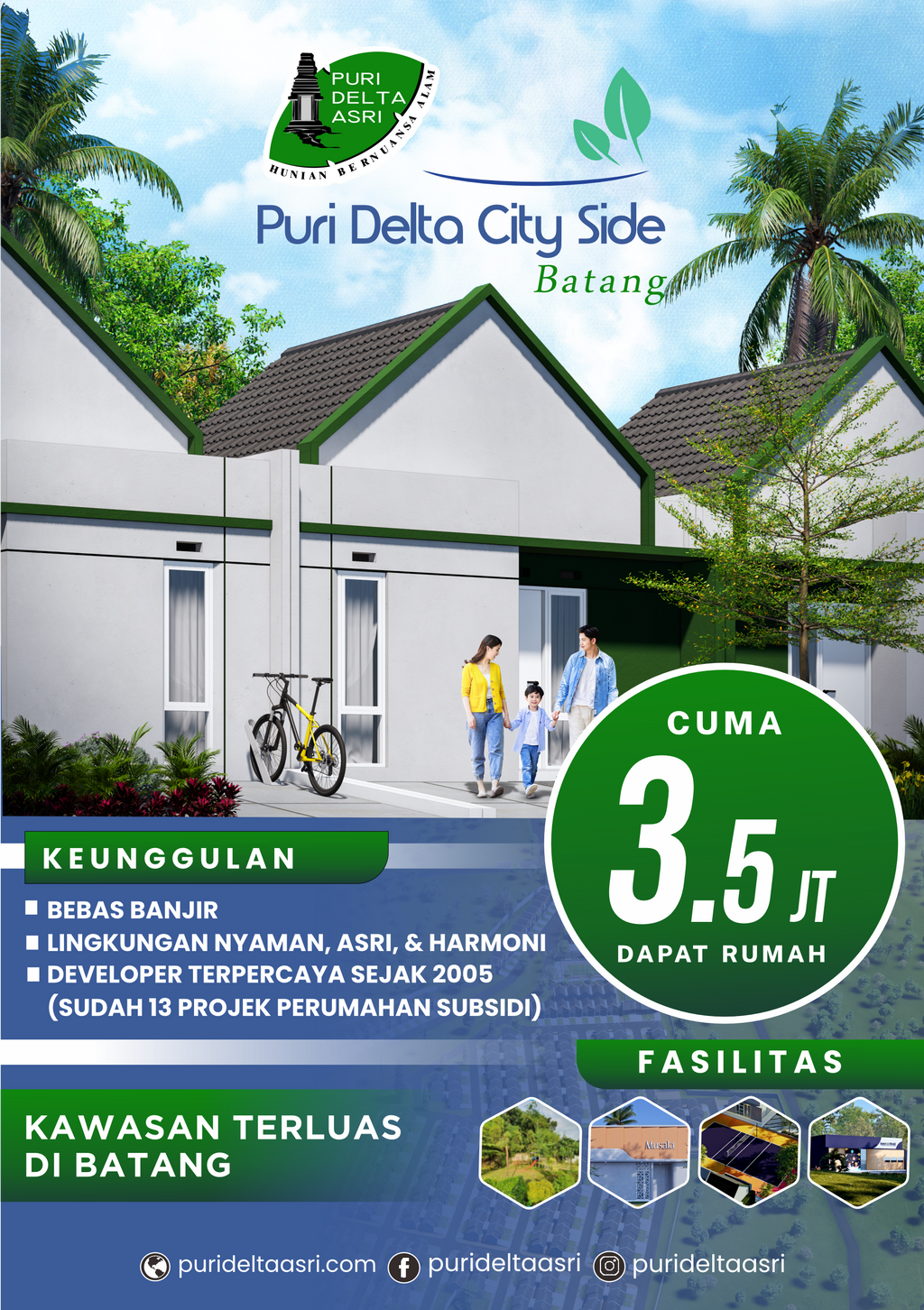 foto tampak rumah tipe 29/60 perumahan PURI DELTA ASRI 12 CITY SIDE