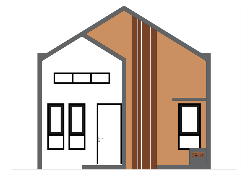 foto tampak rumah tipe P02-19 (2025) perumahan Kepuren Residence (Pelawad)