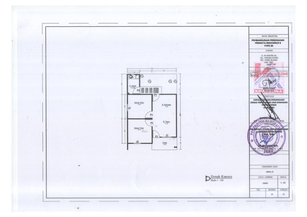foto denah rumah tipe 36 perumahan PERMATA RESIDENCE 8
