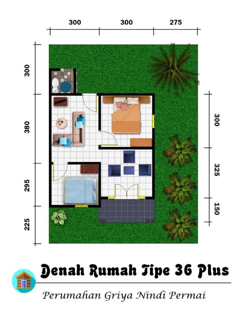 foto denah rumah tipe 36 perumahan Perum Griya Nindi Permai V