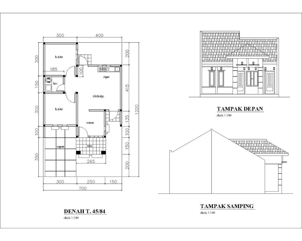 foto denah rumah tipe 45 perumahan MELATI MAS RESIDENCE 1