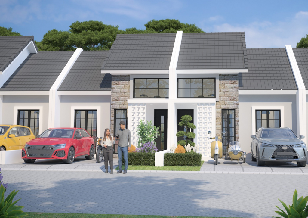 foto tampak rumah tipe CENDRAWASIH perumahan GRAND KENCANA BEJI