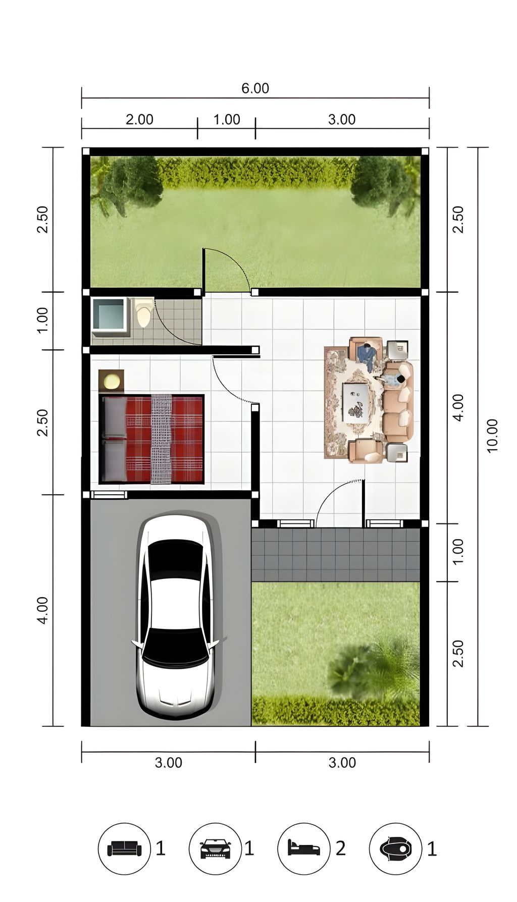 foto denah rumah tipe MALEO perumahan GRAND KENCANA BEJI