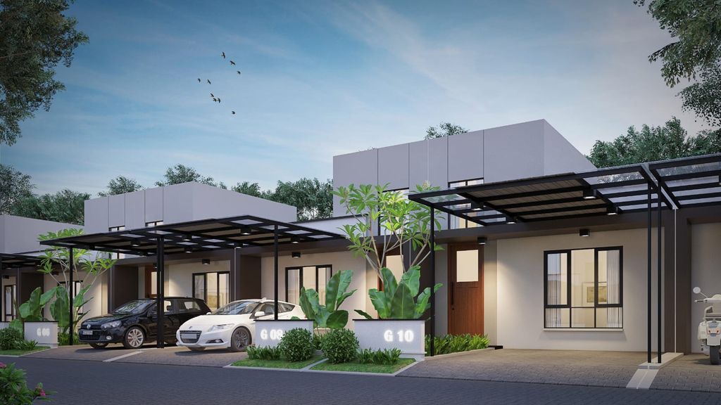 foto tampak rumah tipe PEONY perumahan THE PEAK RESIDENCE