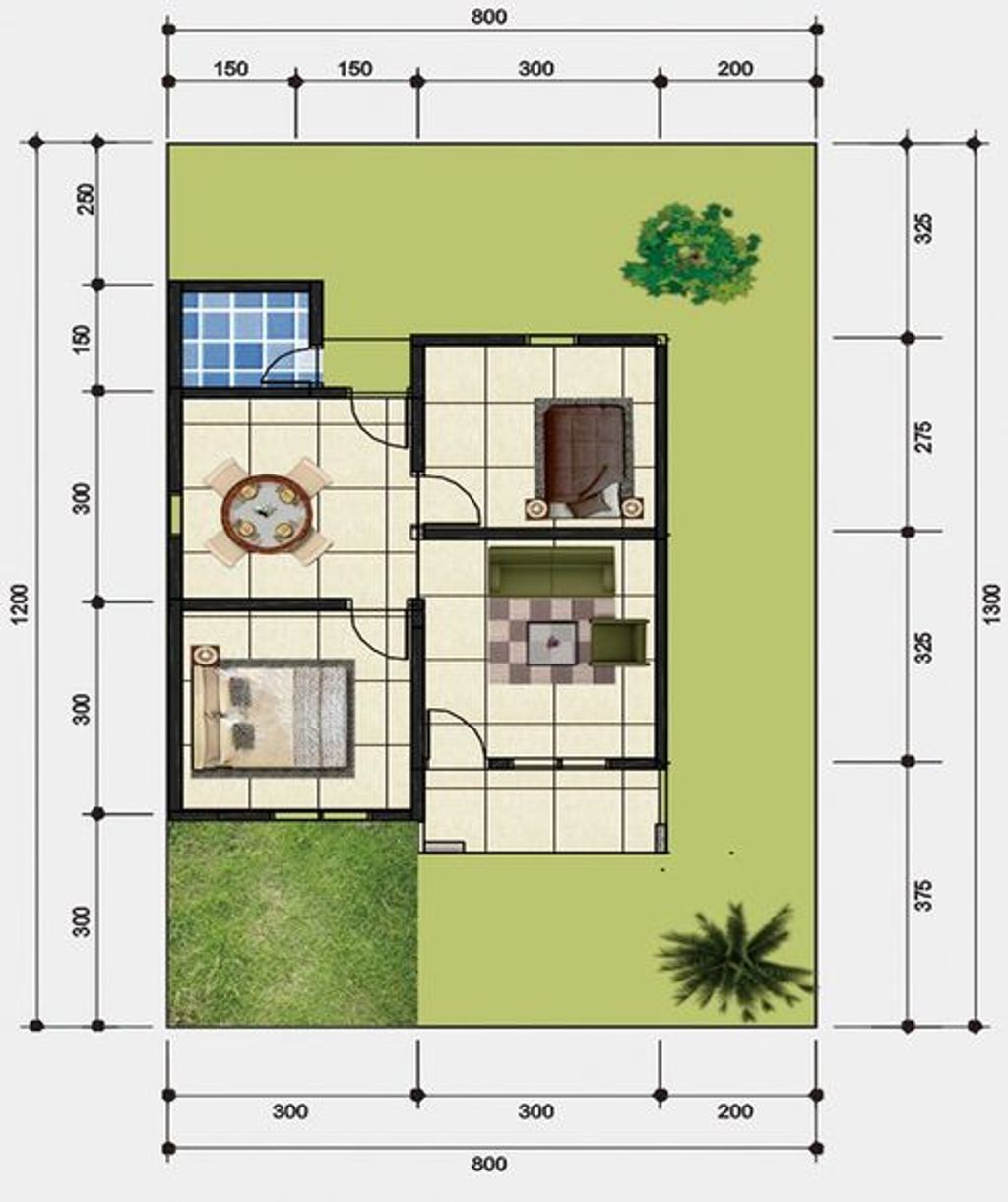 foto denah rumah tipe 36 perumahan GREEN GARDEN REGENCY 3