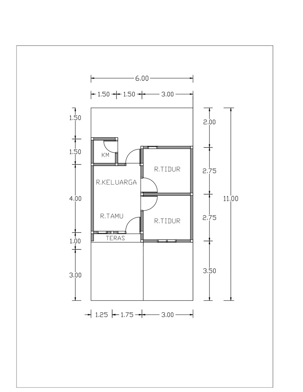 foto denah rumah tipe 33/66 perumahan Taman Tiara Siliragung