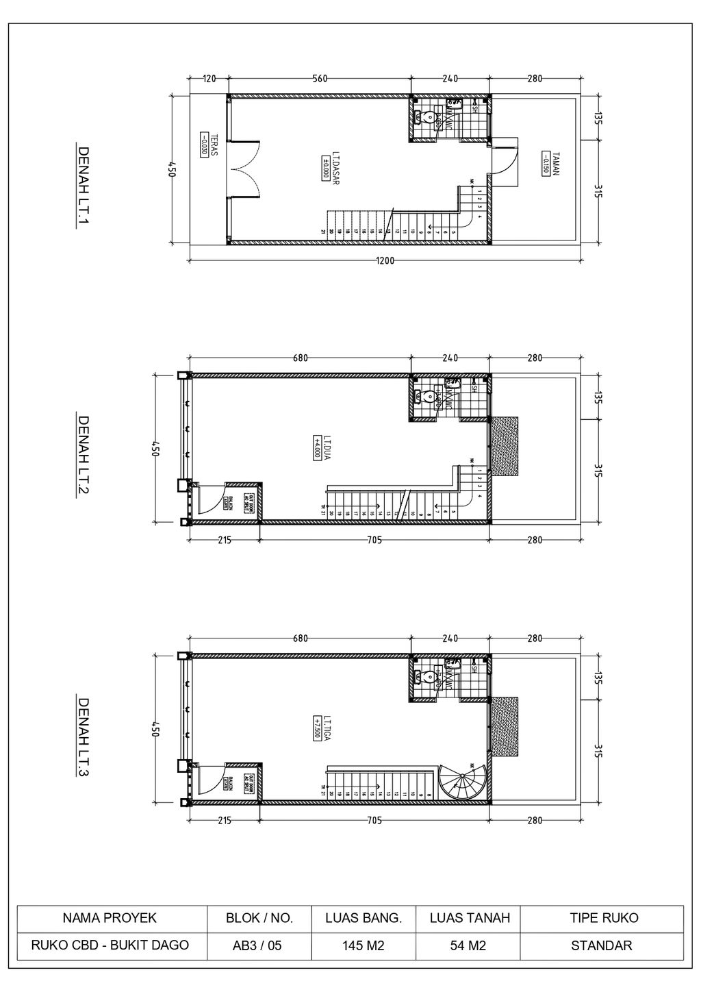 foto denah rumah tipe CBD RUKO perumahan BUKIT DAGO - 2