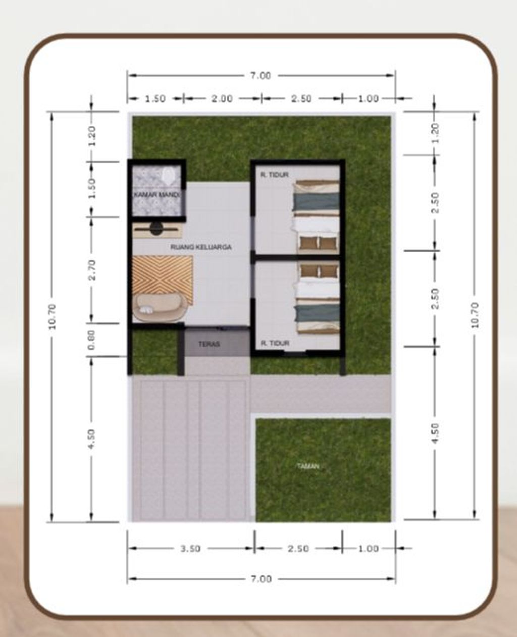 foto denah rumah tipe 27 perumahan POLINESIA Tahap 2 (Zona I)