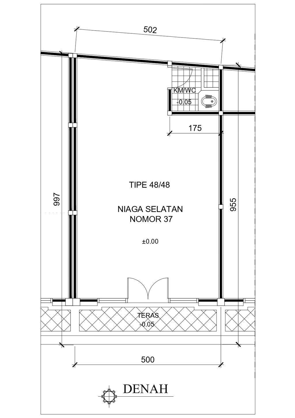 foto denah rumah tipe DELTA NIAGA SELATAN 37 perumahan DELTA SARI BARU