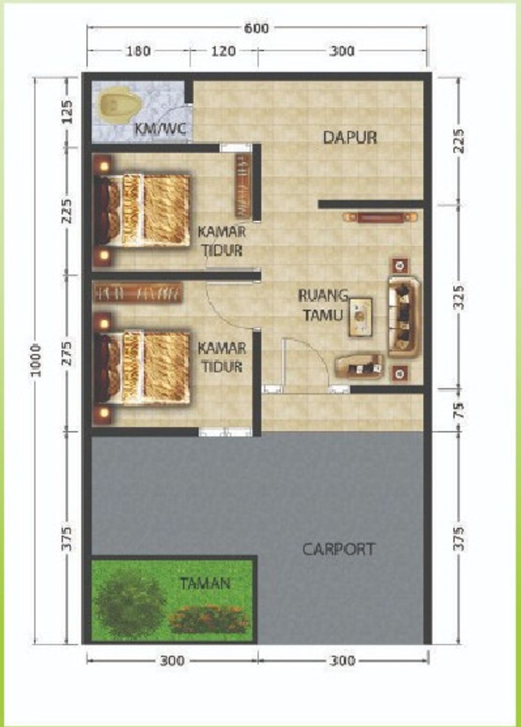 foto denah rumah tipe Cluster Azura perumahan GRAHA ASRI RESIDENCE 3 (Tahap 4 - Subsidi)