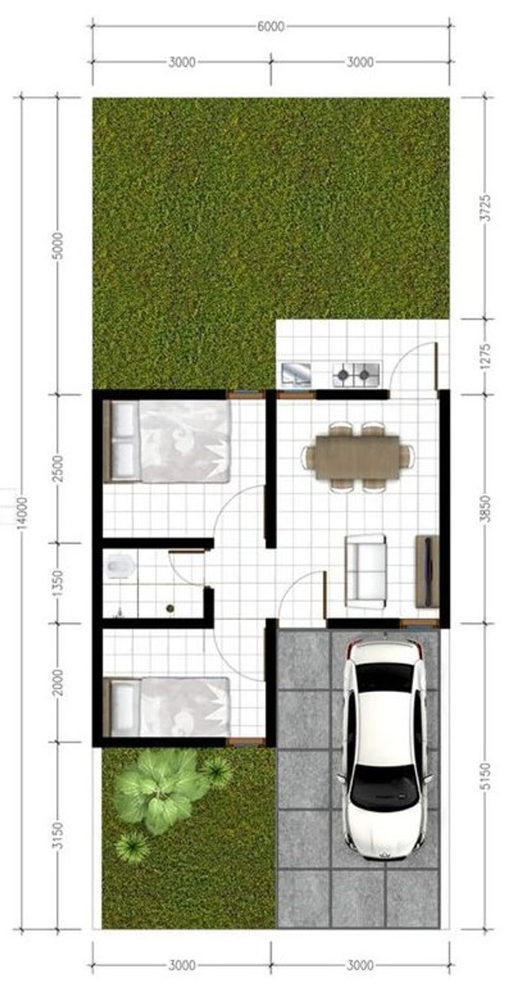 foto denah rumah tipe 28 perumahan MAHAMERU RESIDENCE
