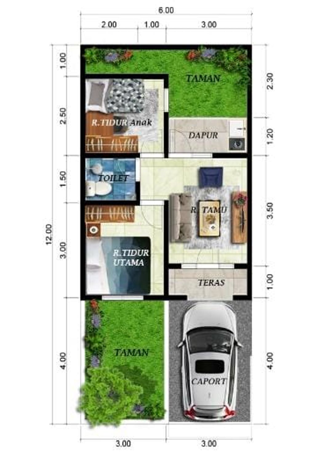 foto denah rumah tipe 36 perumahan CLUSTER AYANA