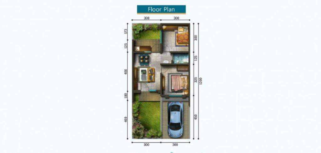 foto denah rumah tipe NES 5 - 52 perumahan SERPONG NATURA CITY