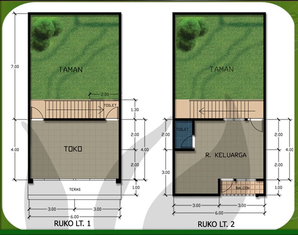 foto denah rumah tipe 60/72 perumahan SERPONG SURADITA RESIDENCE (TAHAP 1)