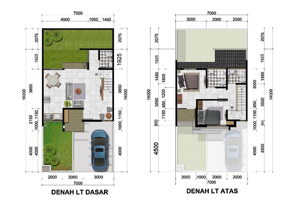 foto denah rumah tipe WAIKIKI 7X16 perumahan CITRA SENTUL RAYA