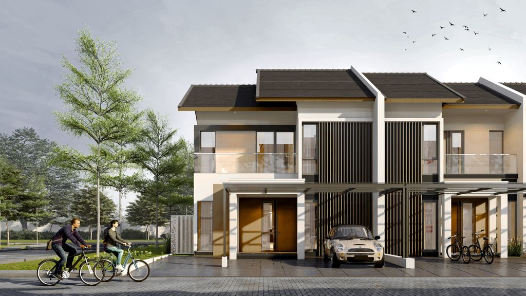 foto tampak rumah tipe 90 R4 (Hook) perumahan BUMI SILIWANGI
