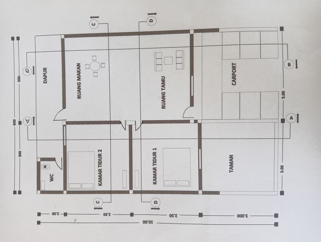 foto denah rumah tipe 29/60 perumahan KHARISMA CAHAYA RESIDENCE
