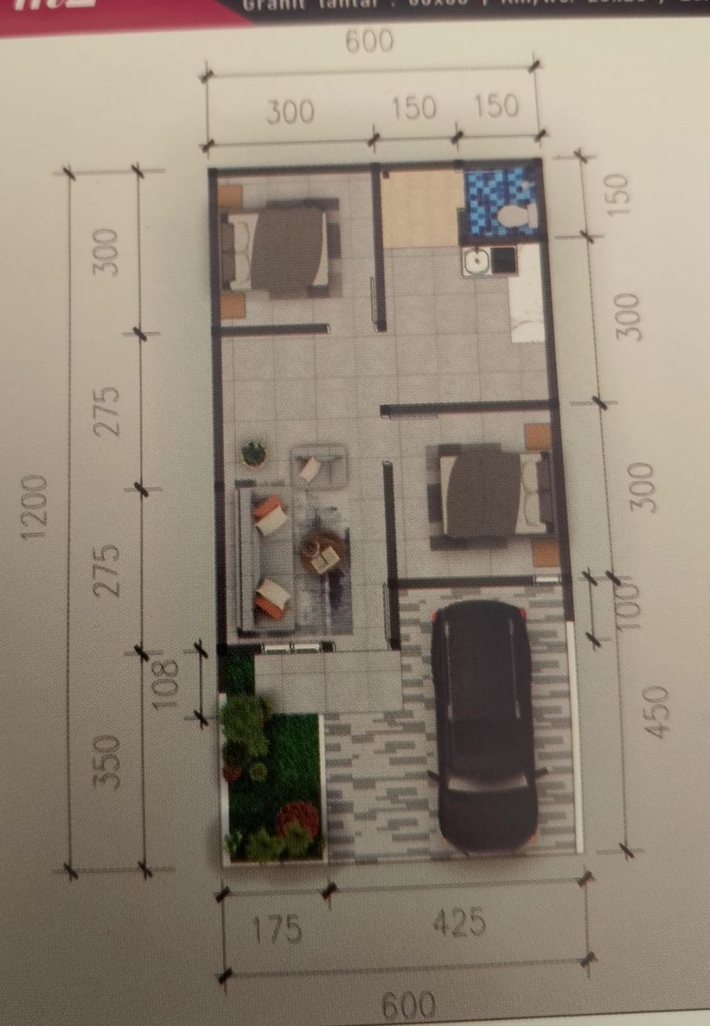foto denah rumah tipe 48 perumahan GRIYA NADILA RESIDENCE TAHAP 2