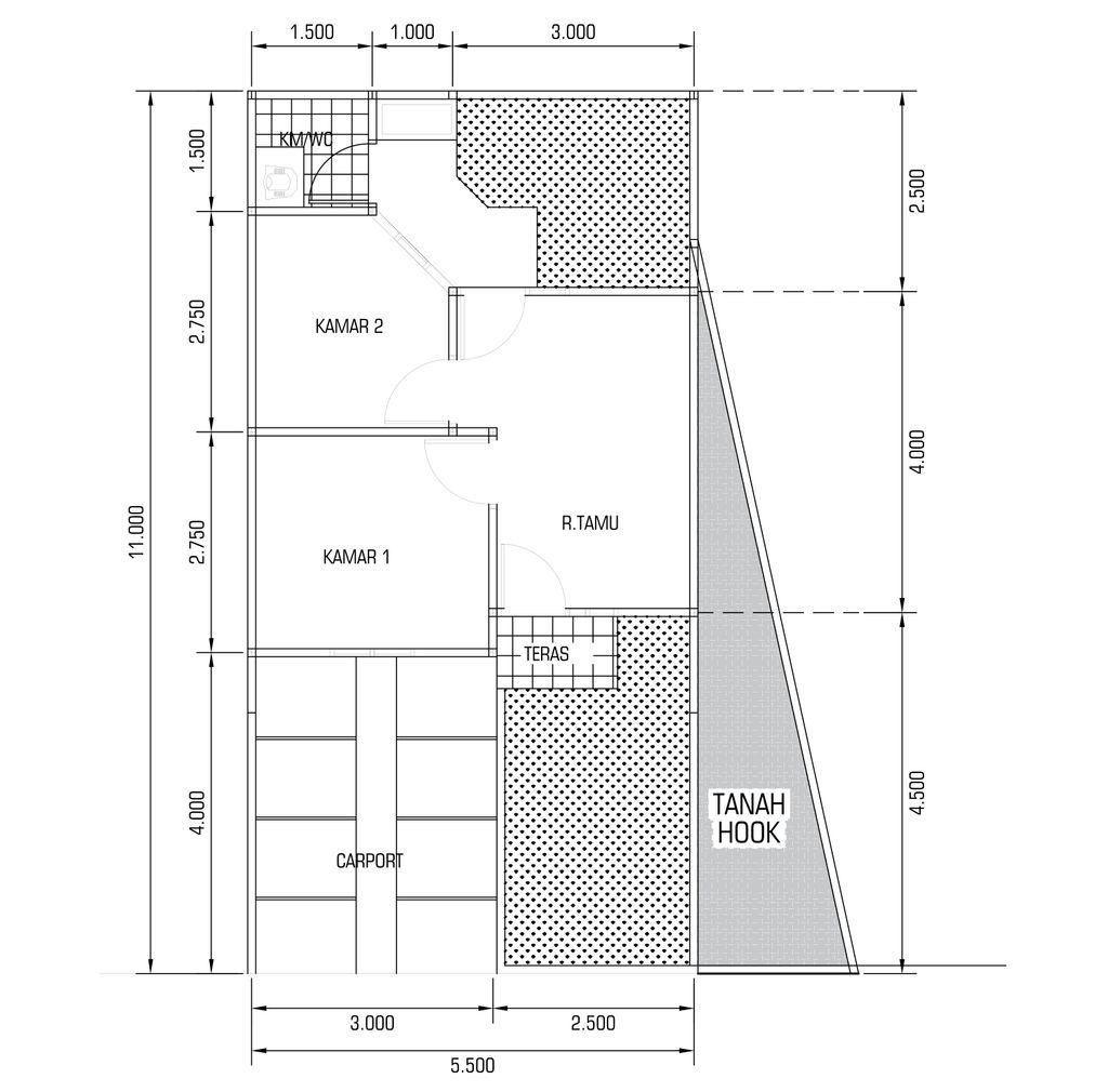 foto denah rumah tipe Subsidi (2025) T.28/85 perumahan Perumahan Green Harmony Cikampek