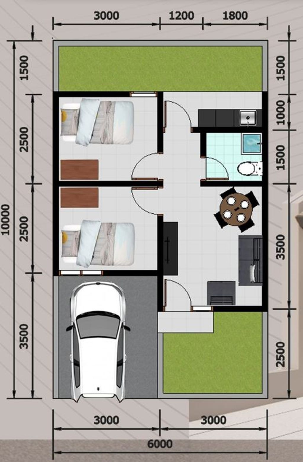 foto denah rumah tipe 30/60 perumahan Burgundy Regency
