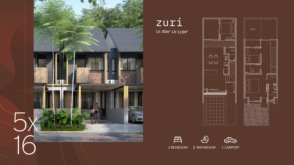 foto denah rumah tipe ZURI perumahan Akeno