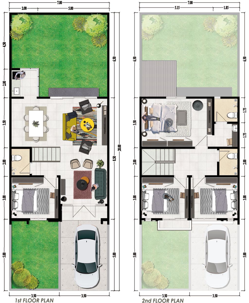 foto denah rumah tipe Alamanda D-72 perumahan GREEN ORCHID RESIDENCE - CLUSTER VENOSA TYPE ALAMANDA