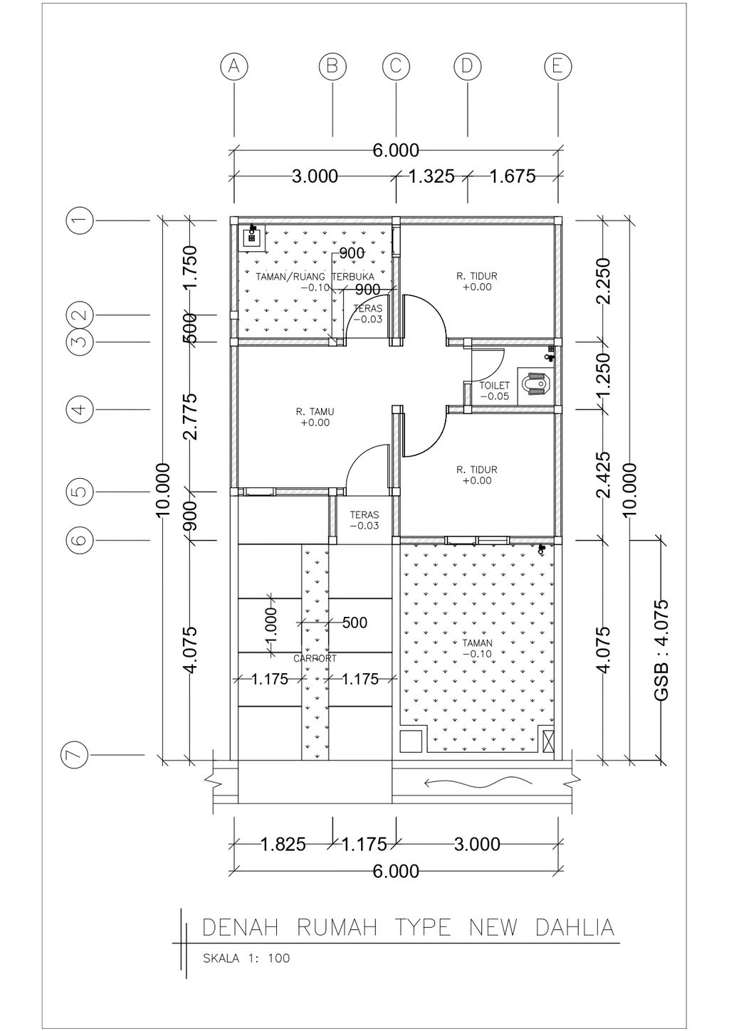 foto denah rumah tipe 22/60 - SUBSIDI 2 KAMAR - 185 NEW perumahan PURI LESTARI
