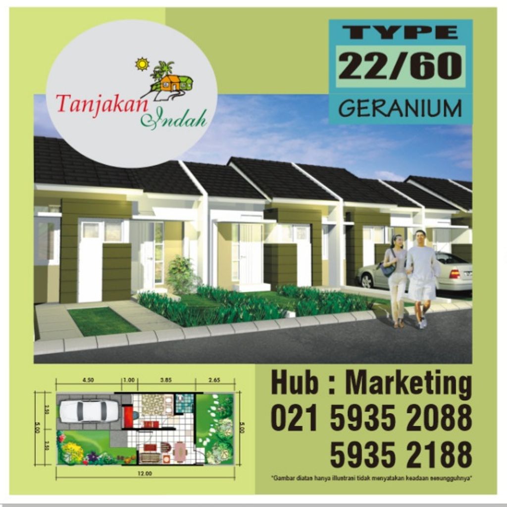 foto denah rumah tipe GERANIUM perumahan TANJAKAN INDAH BLOK M